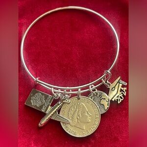 Beyond compare Graduation gift silver coin bangle bracelet